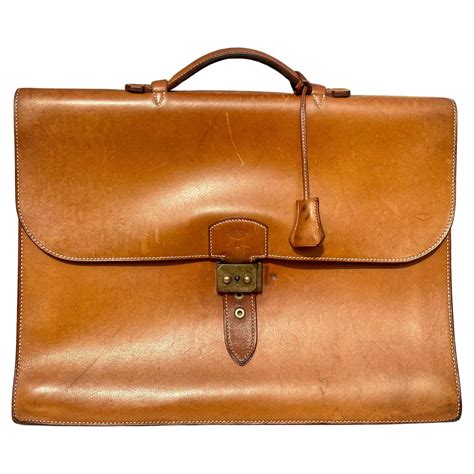 hermes small men& 39|Hermes men's leather briefcase.